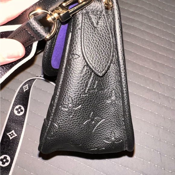 Black Leather 2 Way Bag with Purple Suede Interior and Gold Accents - Fashion - Picture 6 of 12